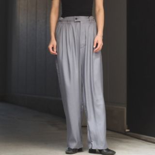 シュタイン(stein)のstein CUPRO WIDE EASY TROUSERS ブルーグレー(スラックス)