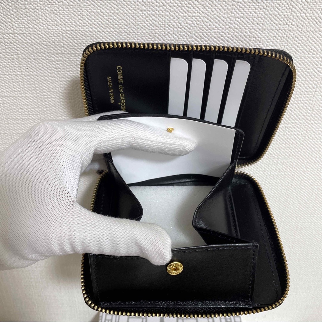 新品 コムデギャルソン 財布 ブラック レザー 二つ折り財布 折り財布