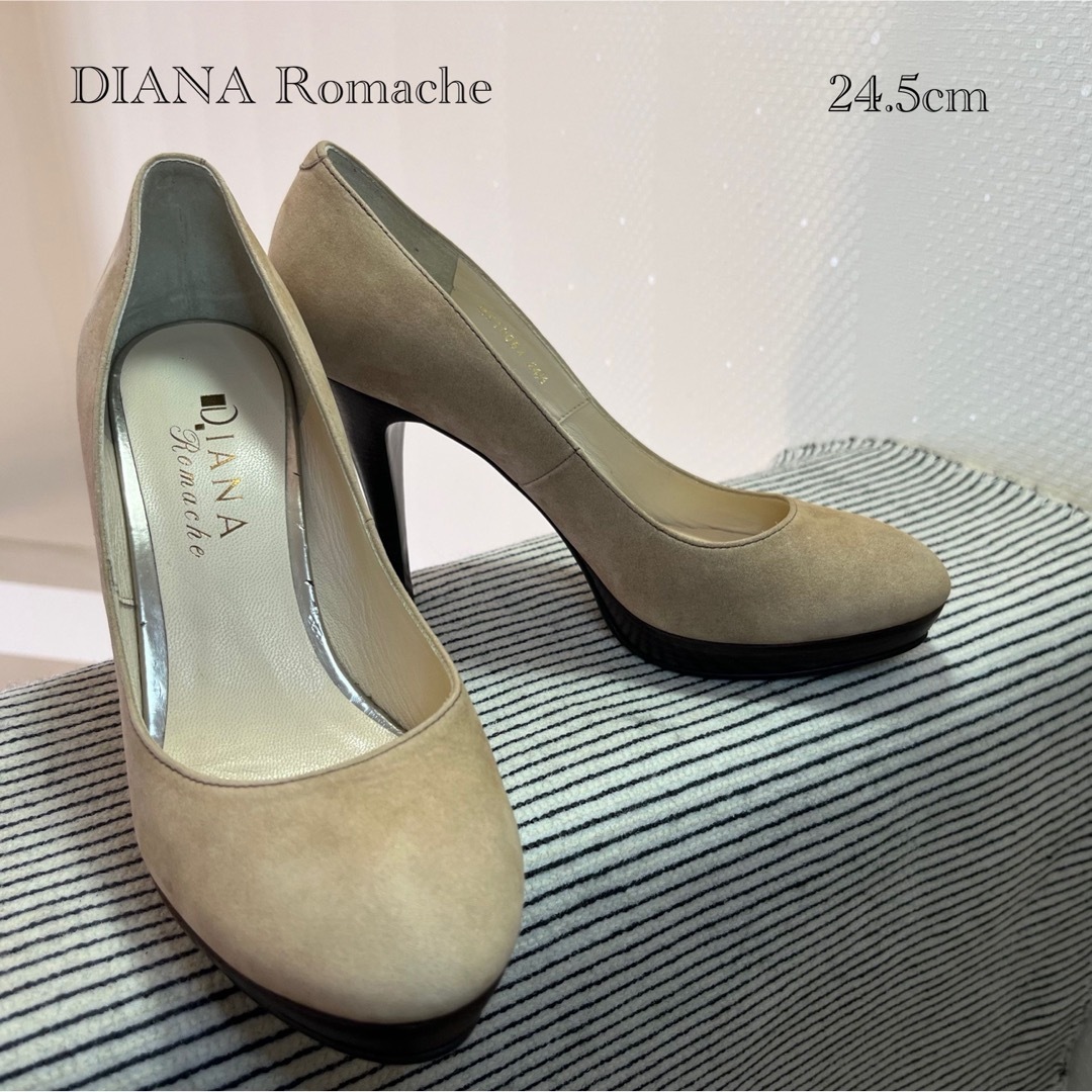 DIANA Romache(ダイアナロマーシュ)の極美品　DIANA Romache スエードパンプス　24.5cm レディースの靴/シューズ(ハイヒール/パンプス)の商品写真