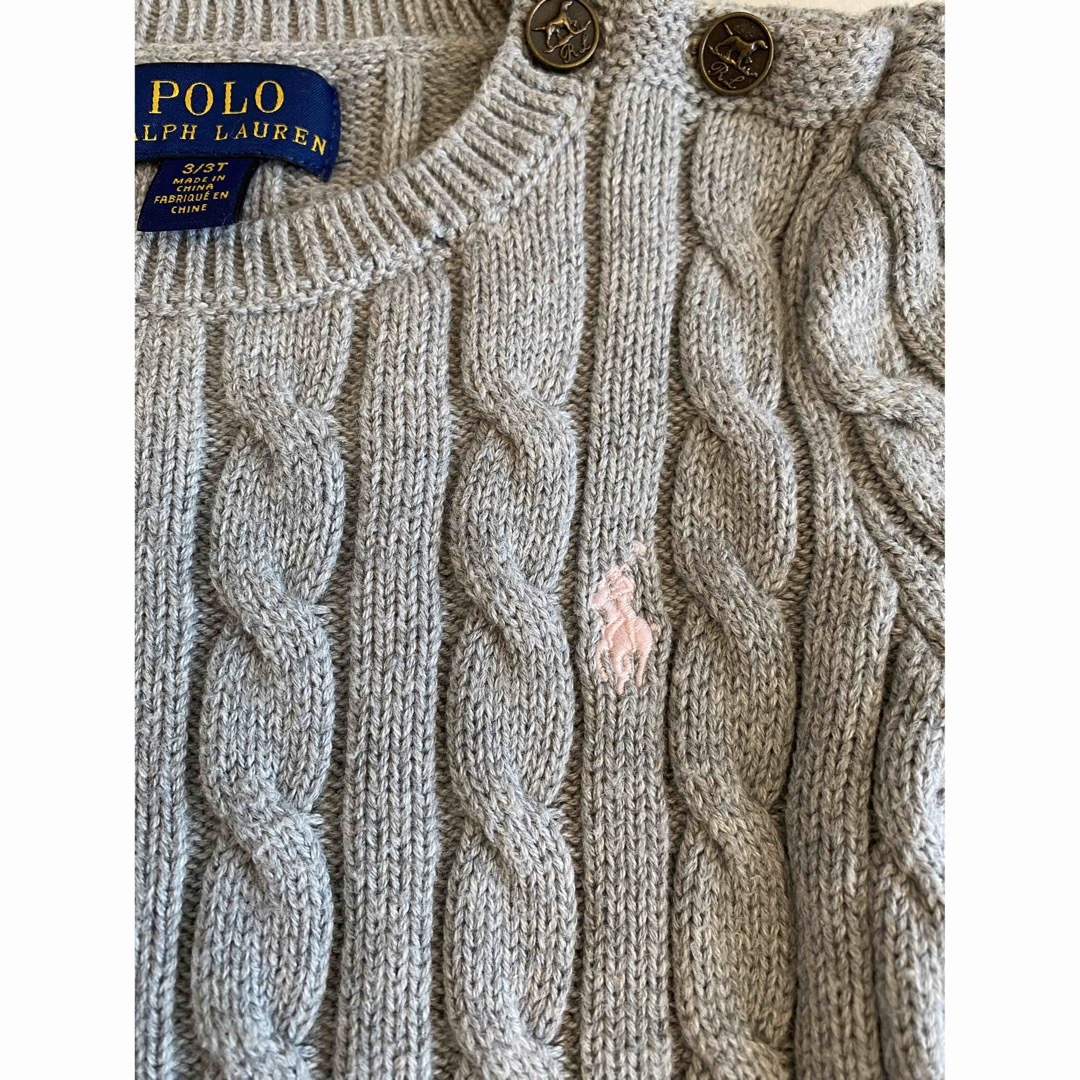 POLO RALPH LAUREN(ポロラルフローレン)の【美品】ポロラルフローレン　キッズ　セーター　90〜100cm キッズ/ベビー/マタニティのキッズ服女の子用(90cm~)(ニット)の商品写真