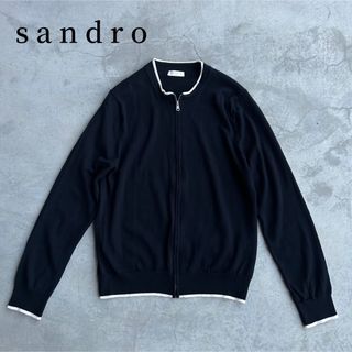 Sandro - 美品 SANDORO PARIS ジップアップ ニット カーディガン Lの ...