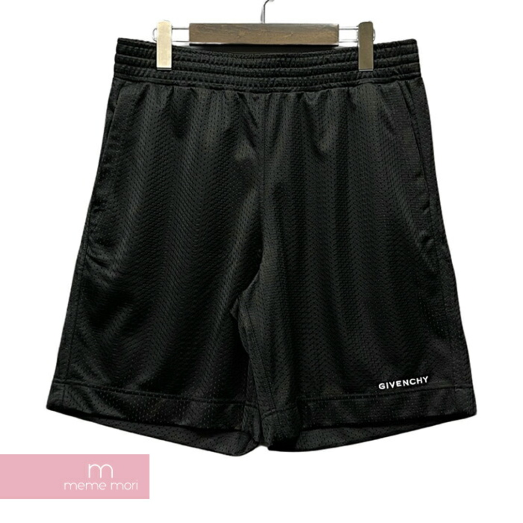 GIVENCHY 2023SS Bermuda Shorts in Mesh BM515J3YEM ジバンシィ メッシュバミューダショーツ ショートパンツ ハーフパンツ ロゴ刺繍 ブラック サイズM【230922】【-A】【me04】