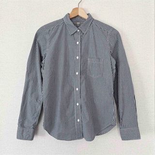 ユニクロ(UNIQLO)のギンガムチェック シャツ ネイビー ホワイト(シャツ/ブラウス(長袖/七分))