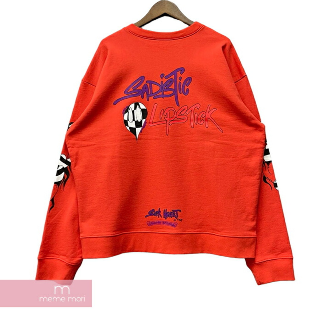 CHROME HEARTS×MATTY BOY 2023SS SWTSHRT PPO U CREW クロムハーツ×マッティボーイ クルーネックスウェットシャツ トレーナー プリント チョンパー レッド サイズXL【230927】【新古品】【me04】