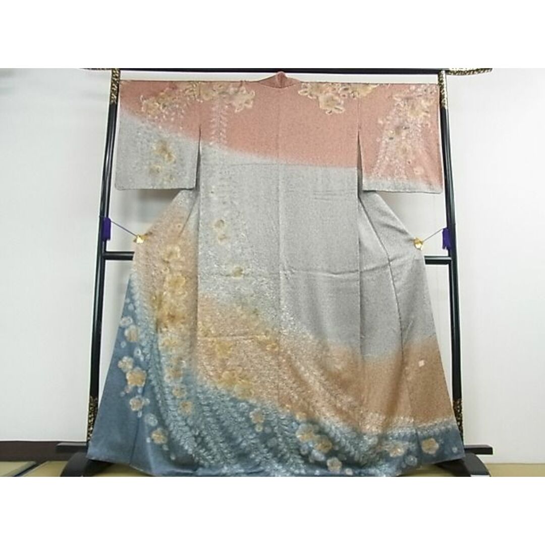 平和屋2■極上　訪問着　作家物　辻が花　暈し染め　金銀彩　逸品　3kh913