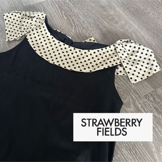 ストロベリーフィールズ(STRAWBERRY-FIELDS)のストロベリーフィールズ　肩リボン　トップス(カットソー(半袖/袖なし))