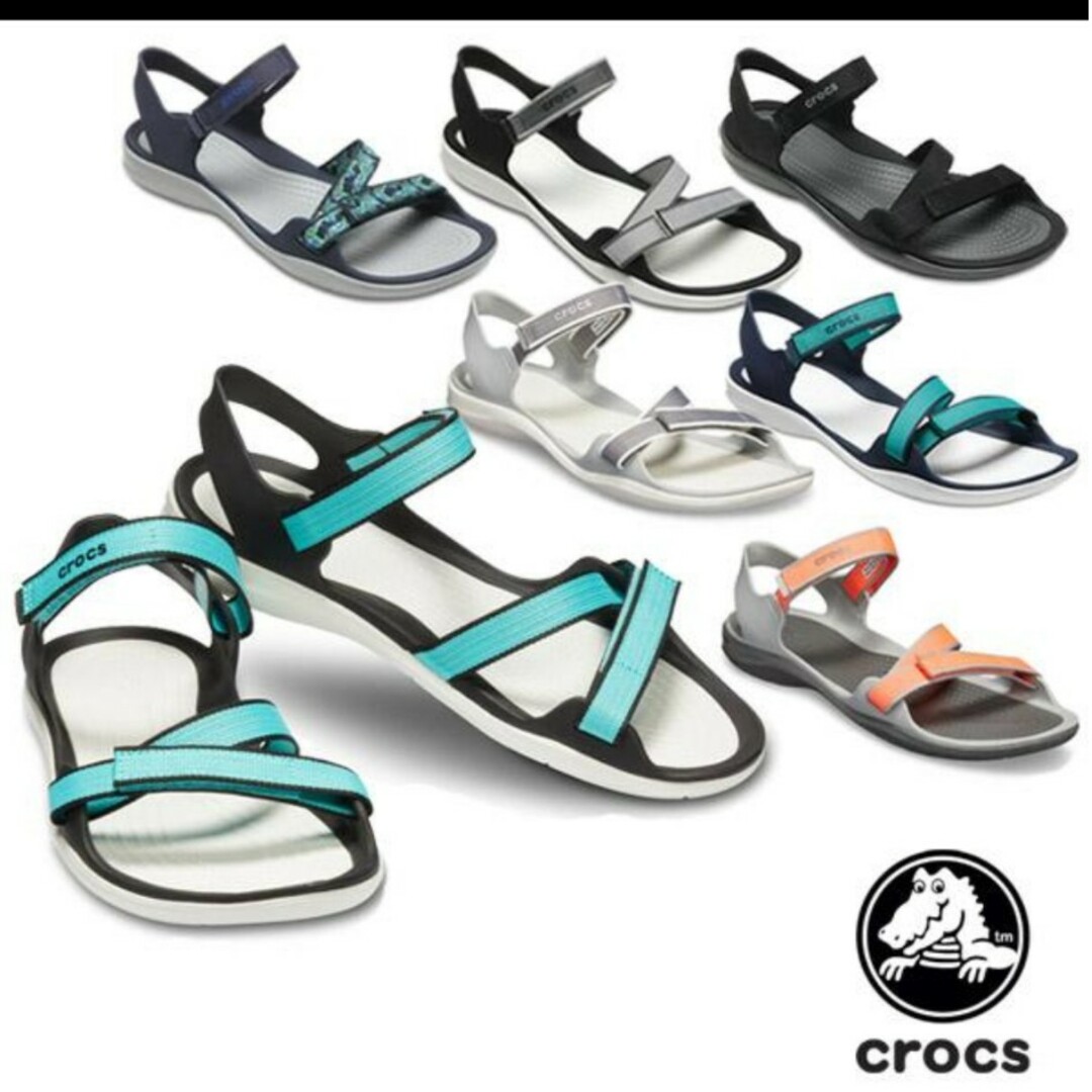 crocs(クロックス)のクロックス　スウィフトウォーター ウェビング サンダル 204804　23.5 レディースの靴/シューズ(サンダル)の商品写真