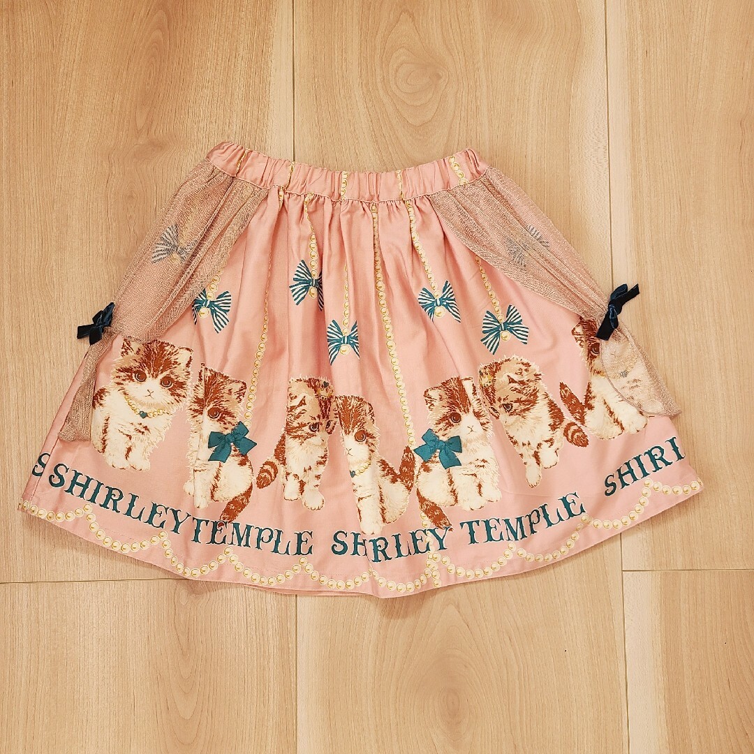 Shirley Temple(シャーリーテンプル)の655【130】シャーリーテンプル　子猫スカート　ピンク キッズ/ベビー/マタニティのキッズ服女の子用(90cm~)(スカート)の商品写真