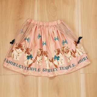 シャーリーテンプル(Shirley Temple)の655【130】シャーリーテンプル　子猫スカート　ピンク(スカート)