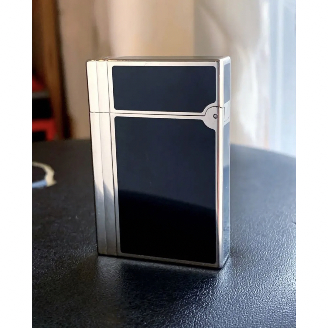 開閉音あり デュポン ガスライター ブラックシルバー ライン2s-