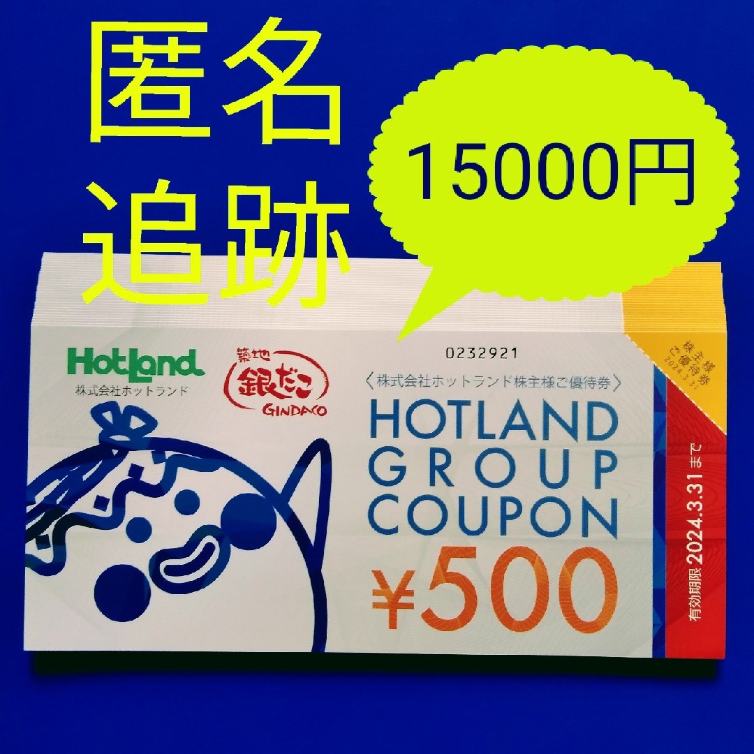 ホットランド　5000円分　10枚X500円　株主優待　銀だこ