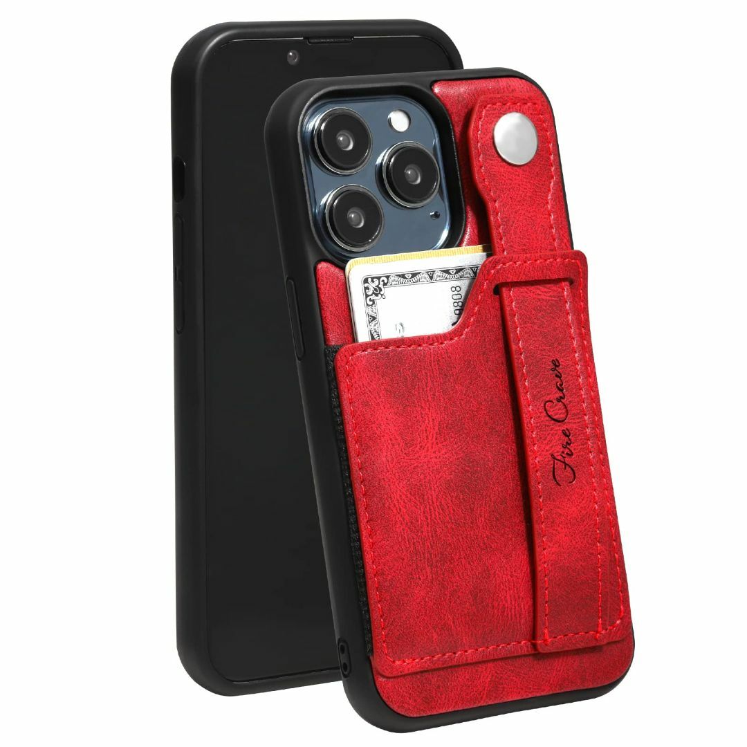 【色: Red(レッド)】「FIRE CRAVE」 iphone13 ケース 革