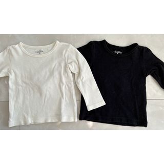 ニシマツヤ(西松屋)の無地長袖トップス　黒白　2枚(Tシャツ/カットソー)