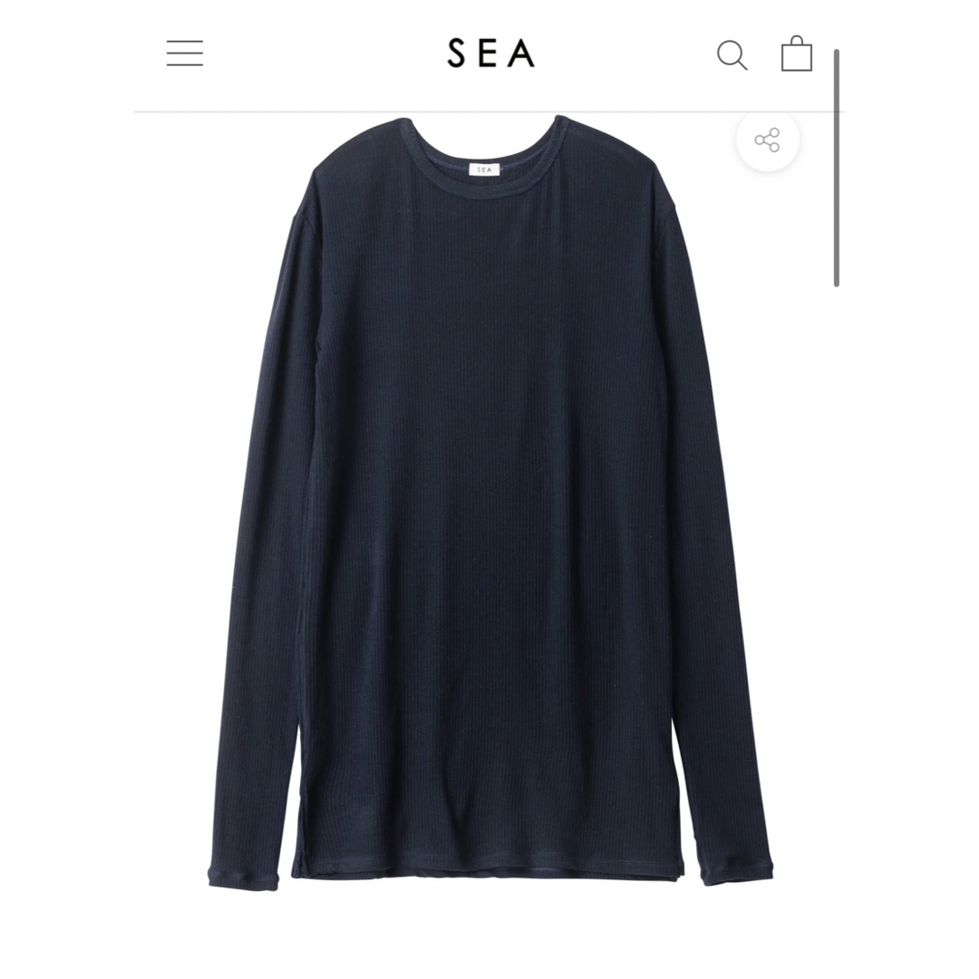 【新品　新作】SEA rie カシミア シルク テレコ L/S Tee