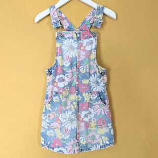 ギャップキッズ(GAP Kids)のGAP ジャンパースカート 花柄 デニム 4y(ワンピース)