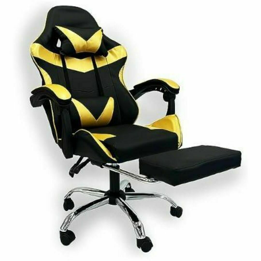 ※金属脚※ゲーミングチェア 椅子 フットレスト付 カラー:ゴールド | フリマアプリ ラクマ