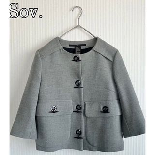 ソブ(Sov.)ののぶお様専用　ソブ Sov. ノーカラー ジャケット ダブスタ 秋冬(ノーカラージャケット)