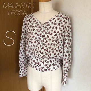 マジェスティックレゴン(MAJESTIC LEGON)の【美品】MAJESTIC LEGON 花柄シフォントップス(シャツ/ブラウス(長袖/七分))