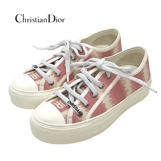 クリスチャンディオール(Christian Dior)のクリスチャンディオール WALK'N'DIOR ファブリック スニーカー 靴 シューズ ピンク ホワイト(スニーカー)