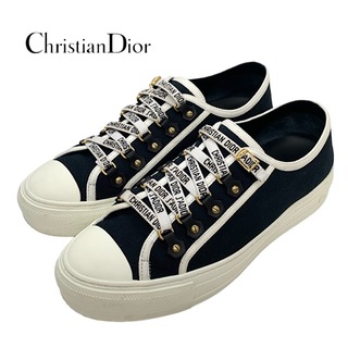 Christian Dior - クリスチャンディオール WALK'N'DIOR キャンバス スニーカー 靴 シューズ ブラック ホワイト