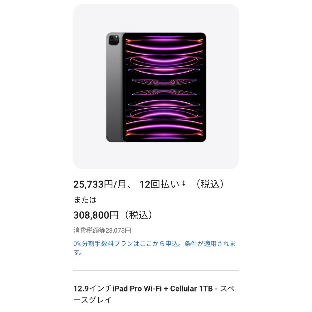 iPad Pro 第6世代 1TB Cellular + Wi-Fiモデル