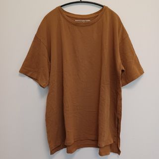 ブージュルード(Bou Jeloud)のブージュルード　オーガニックコットン　オーバーサイズ　チュニック　ブラウン(Tシャツ(半袖/袖なし))