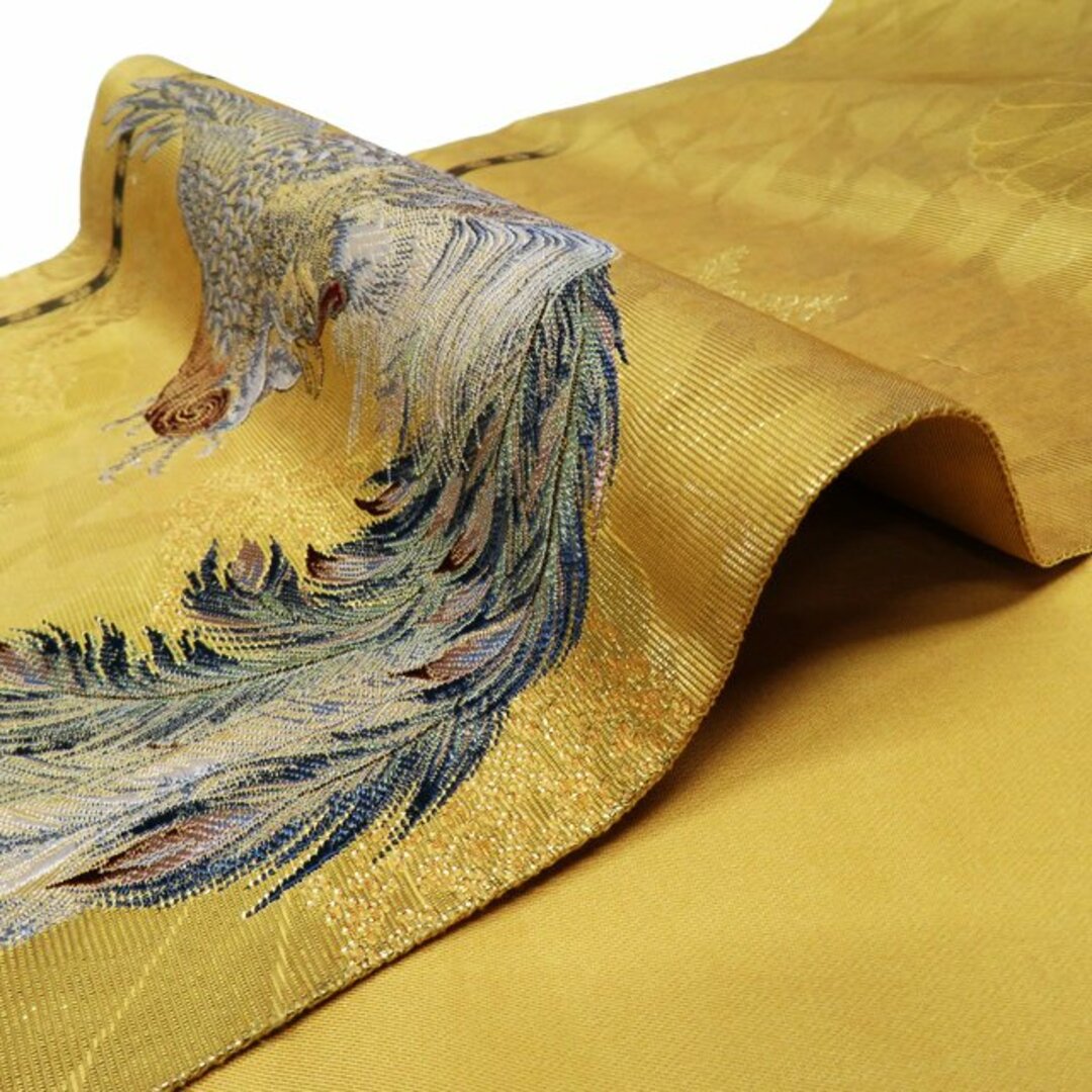 袋帯  リサイクル 正絹 フォーマル 仕立て上がり 三通 本金箔 鳳凰の図 桐 菊 引箔 多色 金 きもの北條 A926-6