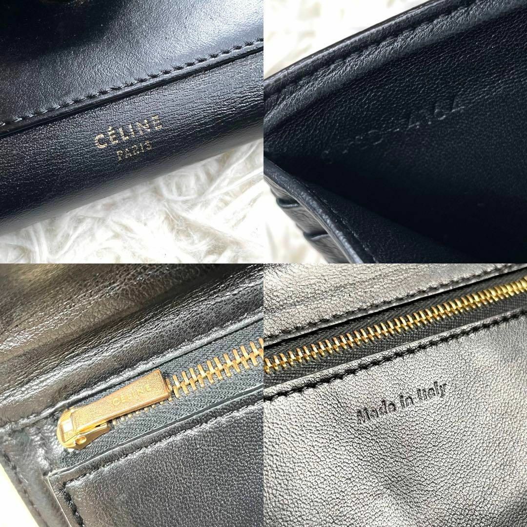 celine(セリーヌ)の⋟希少品⋞ 入手困難 / CELINE セリーヌ トリコロールウォレット 黒 金 レディースのファッション小物(財布)の商品写真