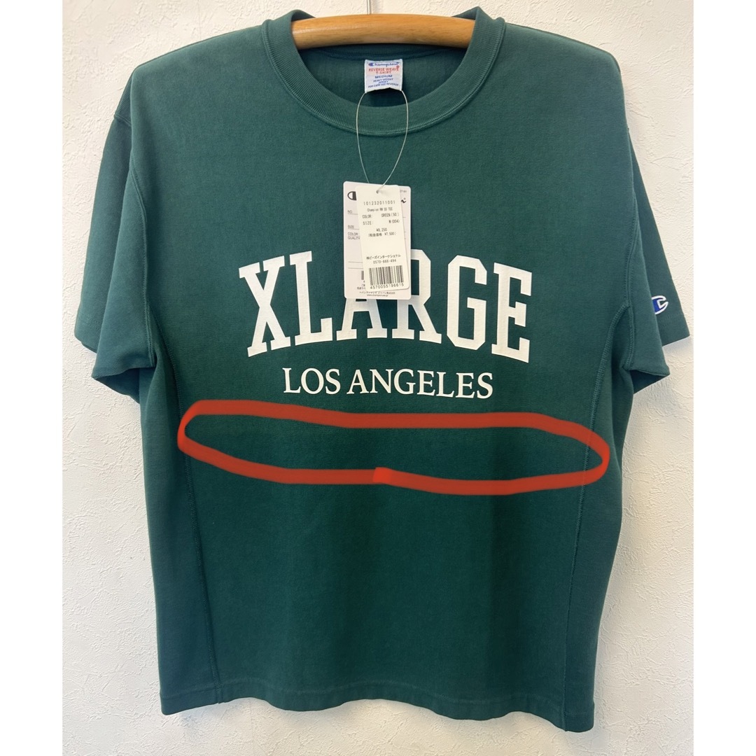 XLARGE(エクストララージ)の訳アリ 色褪せ XLARGE Champion REVERSE エクストララージ メンズのトップス(Tシャツ/カットソー(半袖/袖なし))の商品写真