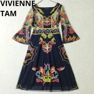 ヴィヴィアンタム ひざ丈ワンピース パワーネット エスニック アジアン