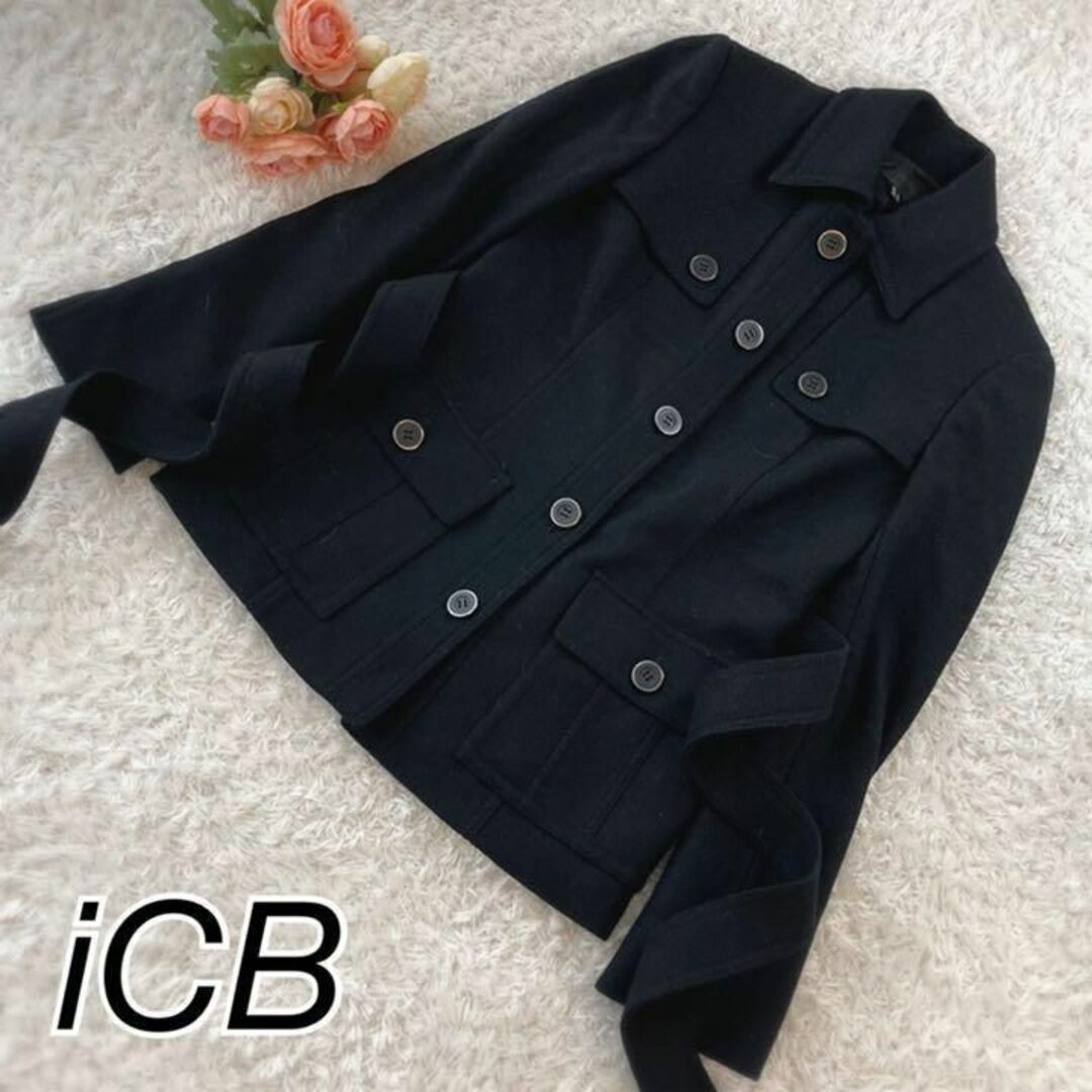 ICB - 美品♥︎アイシービー☆ウールジャケッ☆ショートコート ベルト