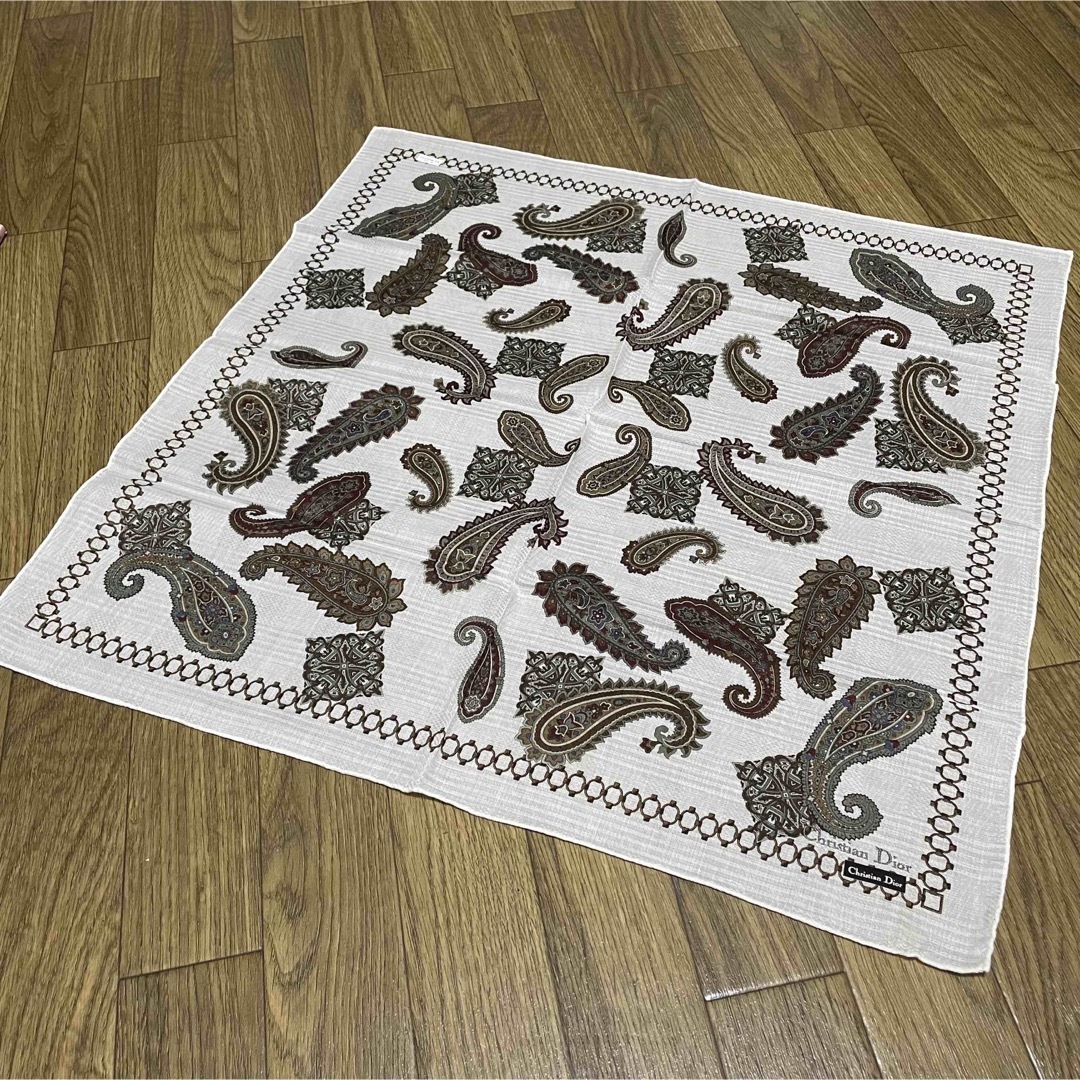 新品 クリスチャンディオールハンカチーフバンダナプチスカーフ千鳥柄ヴィンテージ