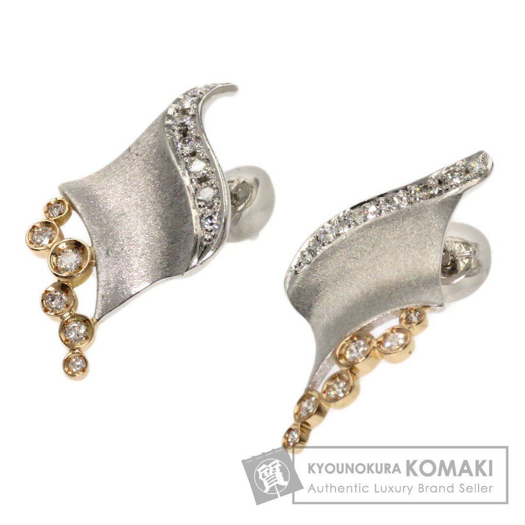 SELECT JEWELRY ダイヤモンド フープ ピアス K18WG レディース