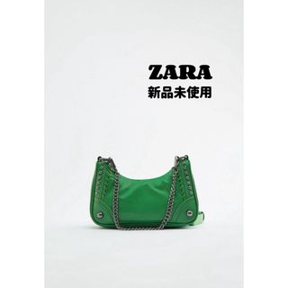 ザラ(ZARA)のzara 2WAYバッグ グリーン【新品未使用】(ショルダーバッグ)