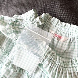 ピンクハウス 総ピコフリル ワイドパンツ チェック柄 グリーン