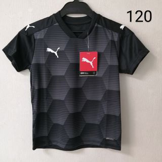 プーマ(PUMA)の120　ブラック　半袖Tシャツ　サッカーゲームシャツ　練習着　スポーツウェア(Tシャツ/カットソー)