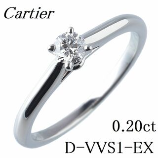 カルティエ(Cartier)のカルティエ ソリテール リング ダイヤ0.20ct D-VVS1-EX #53 PT950 保証書(2018年) GIA鑑定書 箱 CARTIER【13844】(リング(指輪))