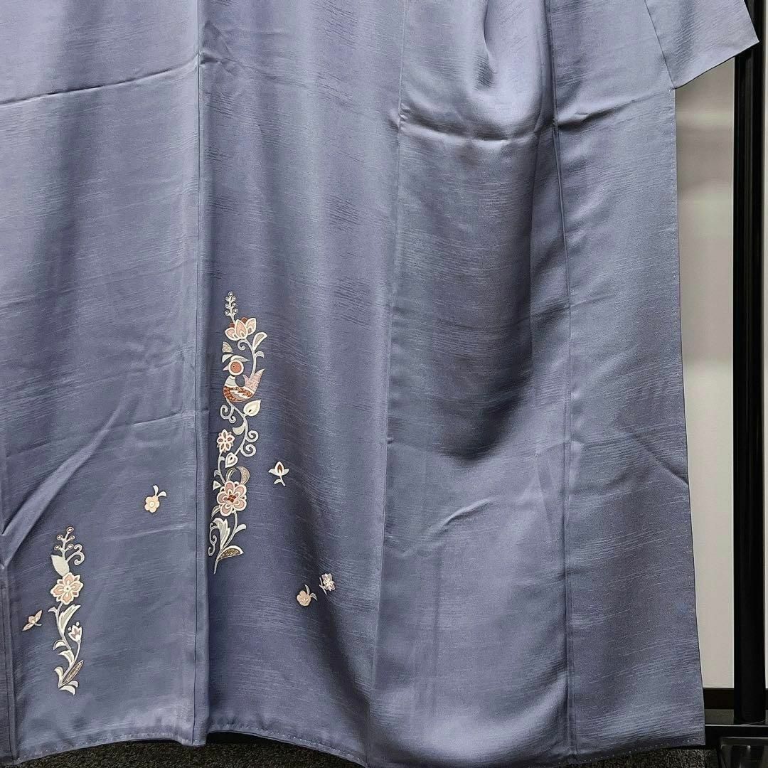 金駒刺繍 唐花草と鳳凰の付け下げ 着物 - 着物