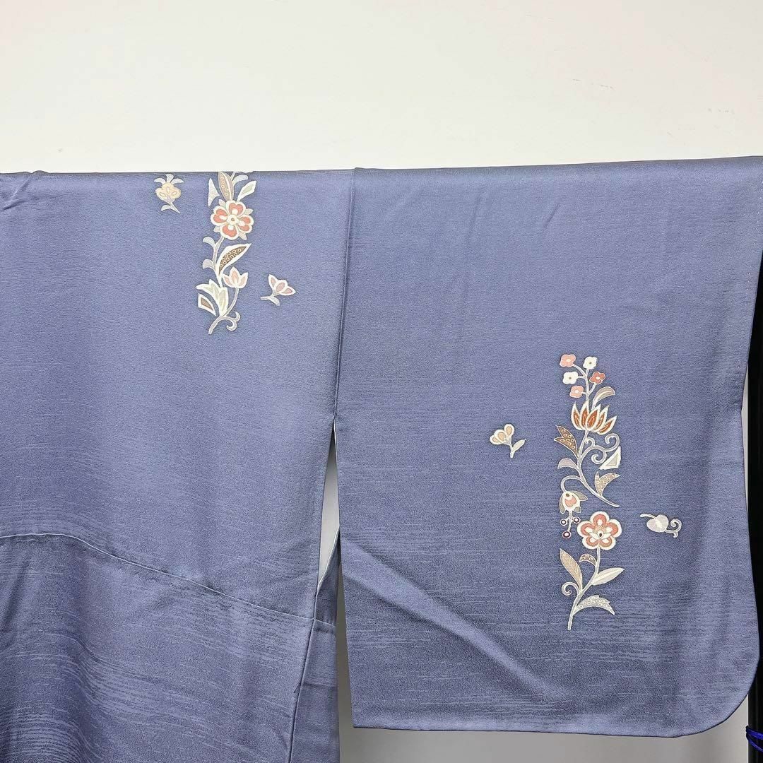 金駒刺繍 唐花草と鳳凰の付け下げ 着物 - 着物