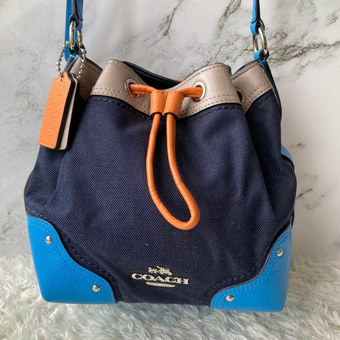 COACH - 美品☆コーチ☆ショルダーバッグ☆巾着☆デニム☆マルチカラー