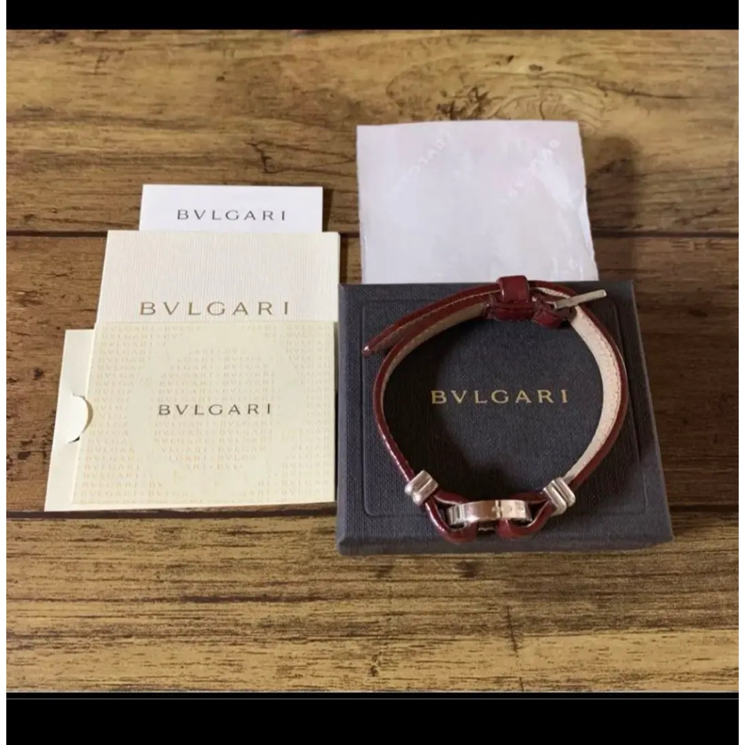 BVLGARI ブルガリ レザーブレスレット スターリングシルバー