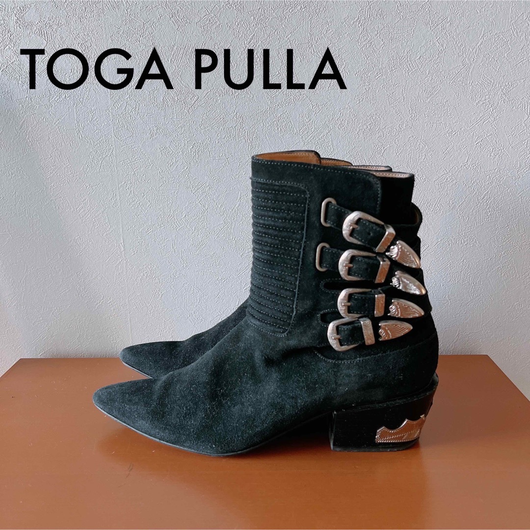 TOGA PULLA × CITYSHOP 4メタル スエード ウエスタンブーツ-