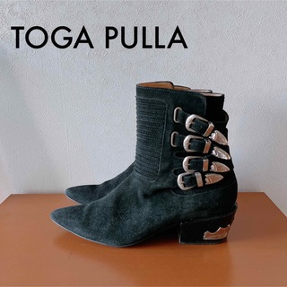 TOGA PULLA レースアップブーツ スウェード パープル 靴-