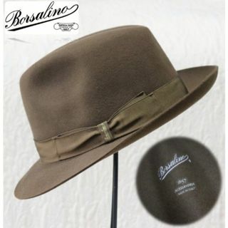 ボルサリーノ(Borsalino)の新品タグ付き【ボルサリーノ】ラビットファーフェルトハット ミドルブリム 59(ハット)