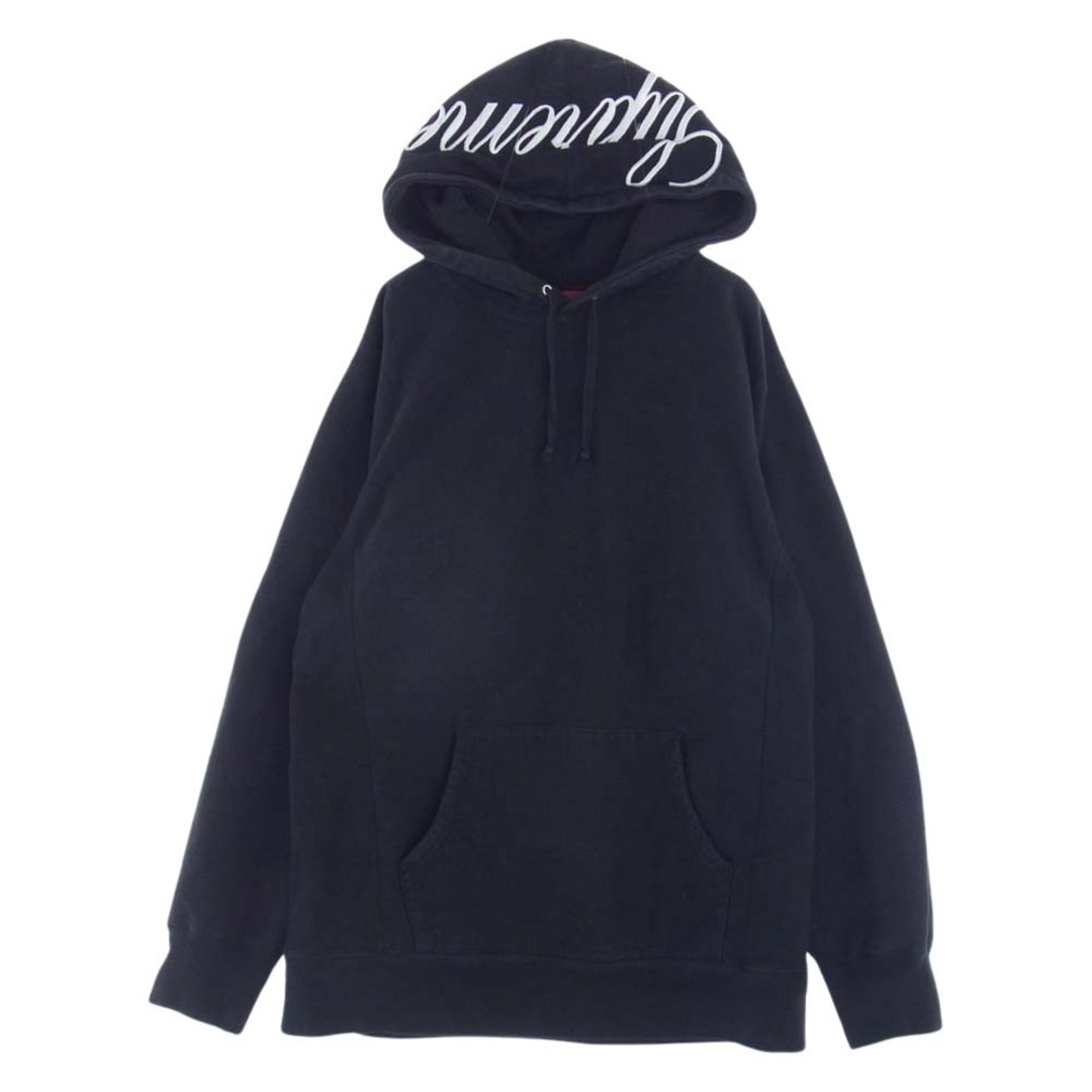 Supreme シュプリーム パーカー 15AW Classic Script Hooded Sweatshirt クラシック スクリプト フードロゴ  パーカー フーディ ブラック系 XL【中古】 | フリマアプリ ラクマ