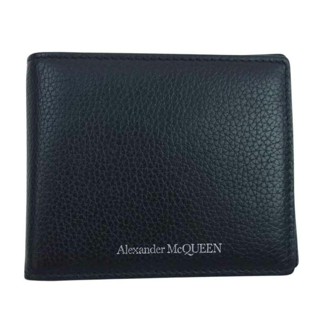 Alexander McQueen アレキサンダーマックイーン ウォレット レザー カードケース マネークリップ 名刺入れ ロゴ ブラック系