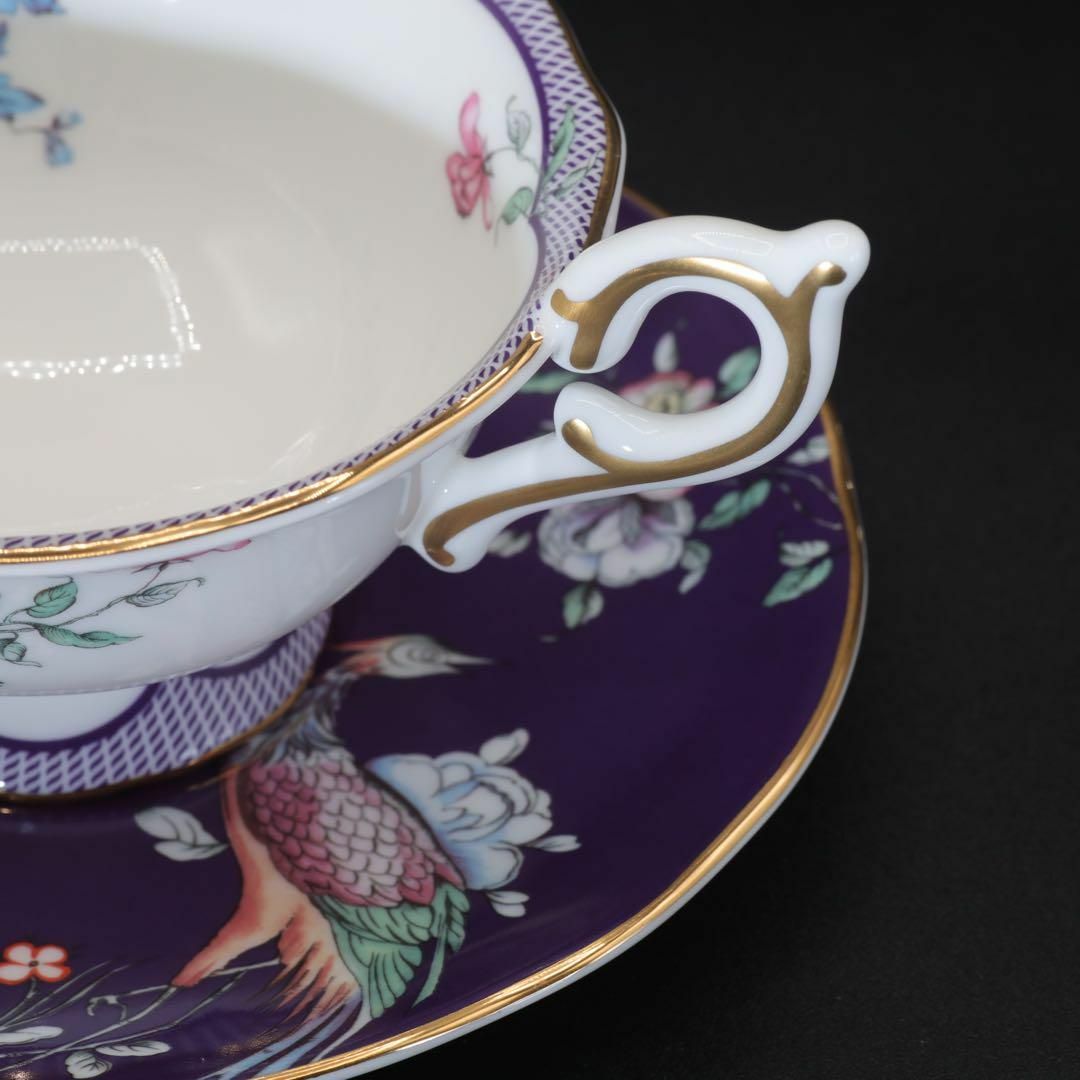 【美品】ウエッジウッド ミッドナイトクレーン カップ&ソーサー 1客