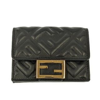 極美品✨ FENDI 三つ折り財布 マイクロ ナッパレザー バケット ズッカ