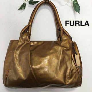 フルラ(Furla)のFURLA フルラ　ゴールド　PVC ハンドバッグ(ハンドバッグ)