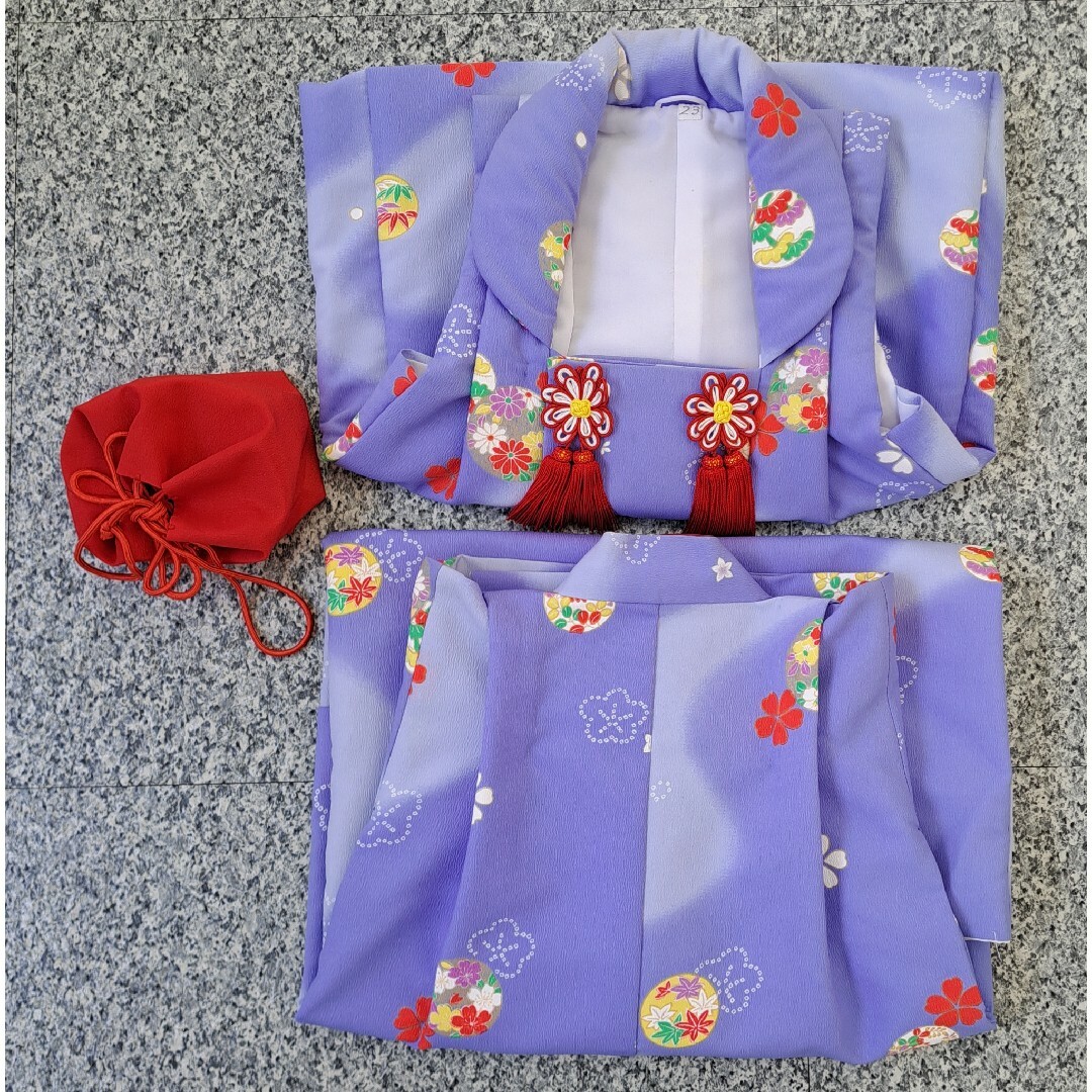 専用 三歳祝着(藤色小花柄) キッズ/ベビー/マタニティのキッズ服女の子用(90cm~)(和服/着物)の商品写真